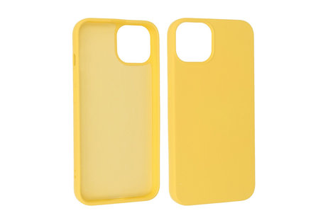BAOHU Hoesje Geschikt voor de iPhone 13 Mini - Fashion Color Backcover Telefoonhoesje - Geel