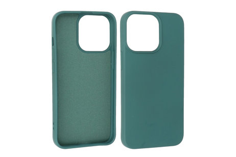 Hoesje Geschikt voor de iPhone 13 Pro - Fashion Color Backcover Telefoonhoesje - Donker Groen