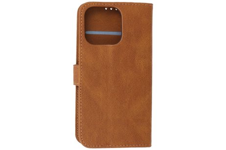 BAOHU Hoesje Geschikt voor iPhone 13 Pro Max - Hoesje Book Case Telefoonhoesje - Bruin
