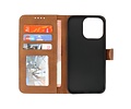 BAOHU Hoesje Geschikt voor iPhone 13 Pro Max - Hoesje Book Case Telefoonhoesje - Bruin