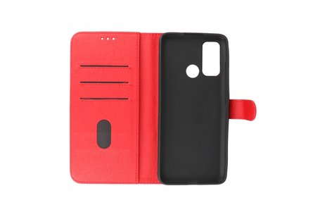Hoesje Geschikt voor Motorola Moto G60 - G40 Fusion - Kaarthouder Book Case Telefoonhoesje - Rood