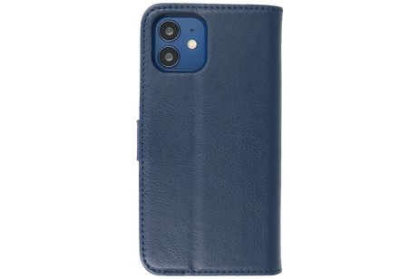 BAOHU Hoesje Geschikt voor iPhone 12 Mini - Kaarthouder Book Case Telefoonhoesje - Navy