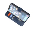 BAOHU Hoesje Geschikt voor iPhone 12 Mini - Kaarthouder Book Case Telefoonhoesje - Navy