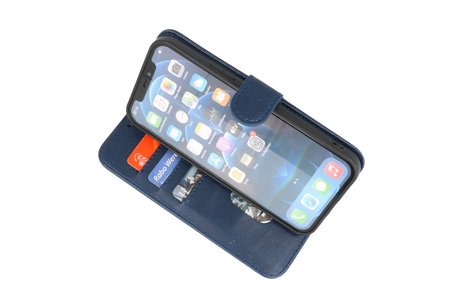 Hoesje Geschikt voor iPhone 12 Pro Max - Kaarthouder Book Case Telefoonhoesje - Navy