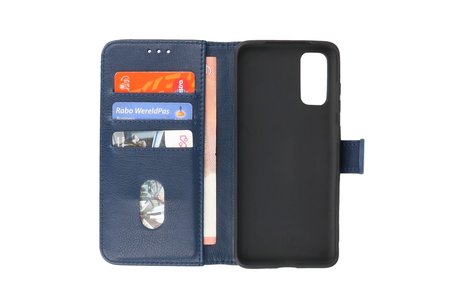 BAOHU Hoesje Geschikt voor de Samsung Galaxy S20 - Kaarthouder Book Case Telefoonhoesje - Navy