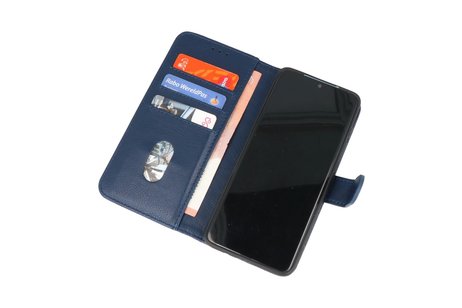 BAOHU Hoesje Geschikt voor de Samsung Galaxy S20 Plus - Kaarthouder Book Case Telefoonhoesje - Navy