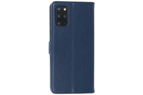 BAOHU Hoesje Geschikt voor de Samsung Galaxy S20 Plus - Kaarthouder Book Case Telefoonhoesje - Navy