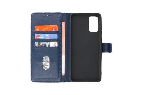 BAOHU Hoesje Geschikt voor de Samsung Galaxy S20 Plus - Kaarthouder Book Case Telefoonhoesje - Navy