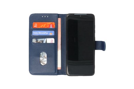 BAOHU Hoesje Geschikt voor de Samsung Galaxy S20 Plus - Kaarthouder Book Case Telefoonhoesje - Navy