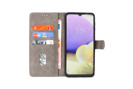 Zakelijke Book Case Telefoonhoesje - Portemonnee Hoesje - Geschikt voor Samsung Galaxy A13 5G - Grijs