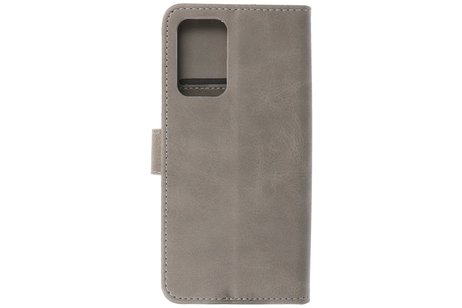 Zakelijke Book Case Telefoonhoesje - Portemonnee Hoesje - Geschikt voor Samsung Galaxy A73 5G - Grijs