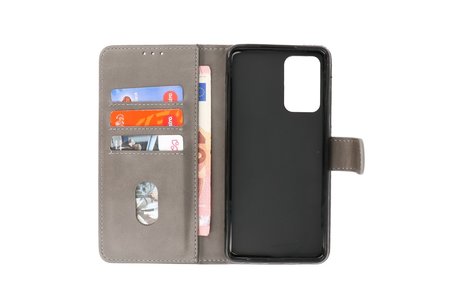 BAOHU Zakelijke Book Case Telefoonhoesje - Portemonnee Hoesje - Geschikt voor Samsung Galaxy A73 5G - Grijs