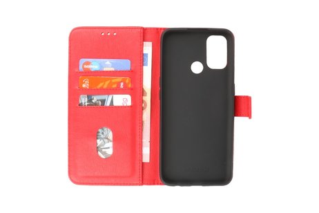 BAOHU Zakelijke Book Case Telefoonhoesje - Portemonnee Hoesje - Geschikt voor Oppo A53s 4G - A53 - Rood