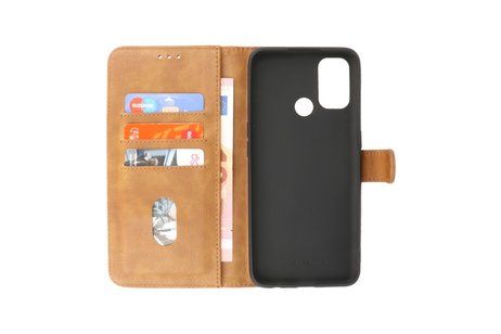 Zakelijke Book Case Telefoonhoesje - Portemonnee Hoesje - Geschikt voor Oppo A53s 4G - A53 - Bruin