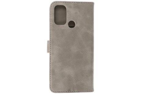 Zakelijke Book Case Telefoonhoesje - Portemonnee Hoesje - Geschikt voor Oppo A53s 4G - A53 -  Grijs