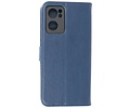 BAOHU Zakelijke Book Case Telefoonhoesje - Portemonnee Hoesje - Geschikt voor Oppo Reno 7 5G - Navy