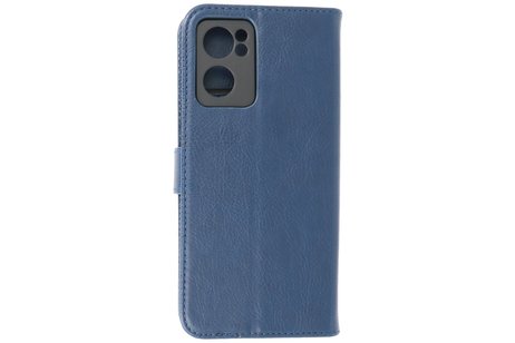 Zakelijke Book Case Telefoonhoesje - Portemonnee Hoesje - Geschikt voor Oppo Reno 7 5G - Navy