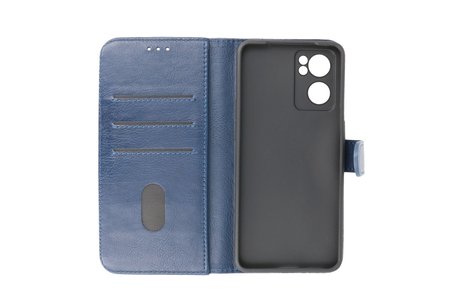 Zakelijke Book Case Telefoonhoesje - Portemonnee Hoesje - Geschikt voor Oppo Reno 7 5G - Navy