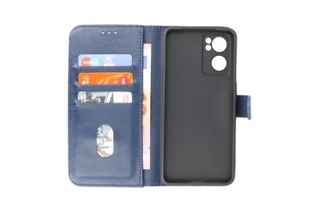 BAOHU Zakelijke Book Case Telefoonhoesje - Portemonnee Hoesje - Geschikt voor Oppo Reno 7 5G - Navy