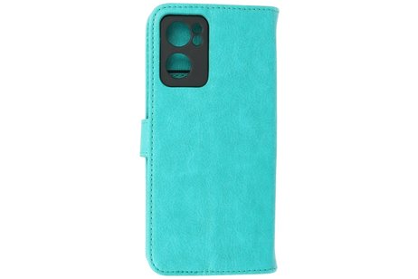 Zakelijke Book Case Telefoonhoesje - Portemonnee Hoesje - Geschikt voor Oppo Reno 7 5G - Groen