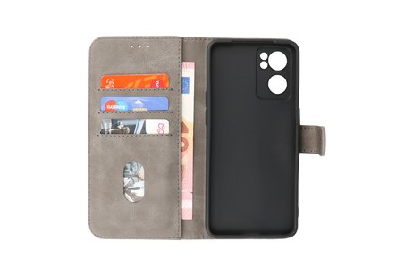 BAOHU Zakelijke Book Case Telefoonhoesje - Portemonnee Hoesje - Geschikt voor Oppo Reno 7 5G - Grijs