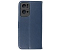 BAOHU Zakelijke Book Case Telefoonhoesje - Portemonnee Hoesje - Geschikt voor Oppo Reno 7 Pro 5G - Navy