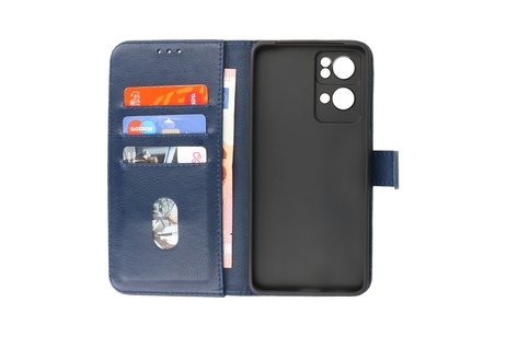 BAOHU Zakelijke Book Case Telefoonhoesje - Portemonnee Hoesje - Geschikt voor Oppo Reno 7 Pro 5G - Navy