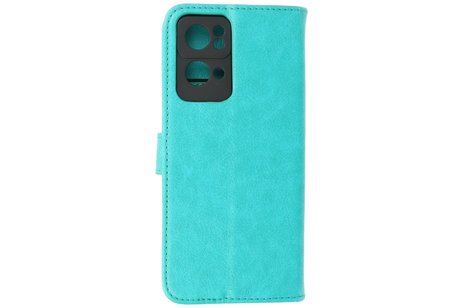 BAOHU Zakelijke Book Case Telefoonhoesje - Portemonnee Hoesje - Geschikt voor Oppo Reno 7 Pro 5G - Groen
