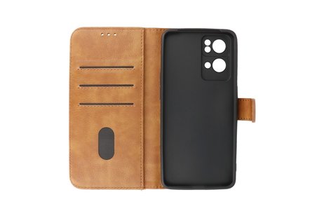 BAOHU Zakelijke Book Case Telefoonhoesje - Portemonnee Hoesje - Geschikt voor Oppo Reno 7 Pro 5G - Bruin