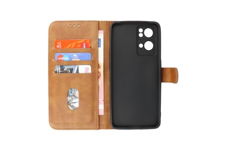 BAOHU Zakelijke Book Case Telefoonhoesje - Portemonnee Hoesje - Geschikt voor Oppo Reno 7 Pro 5G - Bruin