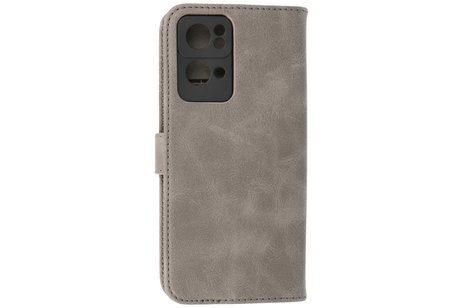 BAOHU Zakelijke Book Case Telefoonhoesje - Portemonnee Hoesje - Geschikt voor Oppo Reno 7 Pro 5G - Grijs