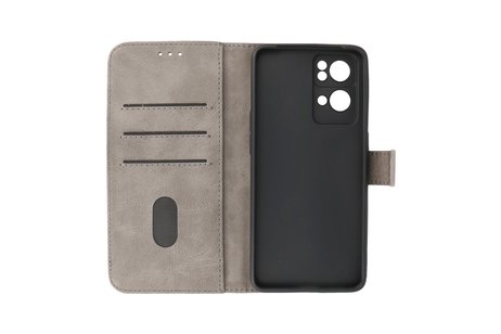 BAOHU Zakelijke Book Case Telefoonhoesje - Portemonnee Hoesje - Geschikt voor Oppo Reno 7 Pro 5G - Grijs