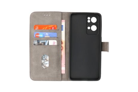 BAOHU Zakelijke Book Case Telefoonhoesje - Portemonnee Hoesje - Geschikt voor Oppo Reno 7 Pro 5G - Grijs