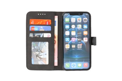 Book Case Telefoonhoesje - Portemonnee Hoesje - Geschikt voor iPhone 12 & iPhone 12 Pro - Zwart