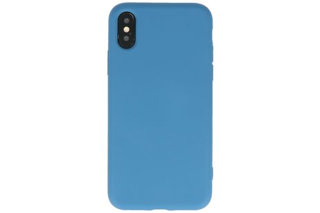 Fashion Backcover Telefoonhoesje - Color Hoesje - Geschikt voor iPhone X - Xs - Navy