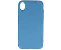 BAOHU Fashion Backcover Telefoonhoesje - Color Hoesje - Geschikt voor iPhone XR - Navy