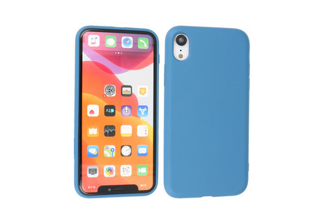 Fashion Backcover Telefoonhoesje - Color Hoesje - Geschikt voor iPhone XR - Navy