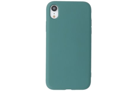 Fashion Backcover Telefoonhoesje - Color Hoesje - Geschikt voor iPhone XR - Donker Groen