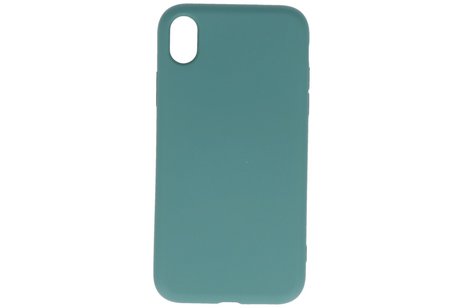 Fashion Backcover Telefoonhoesje - Color Hoesje - Geschikt voor iPhone XR - Donker Groen