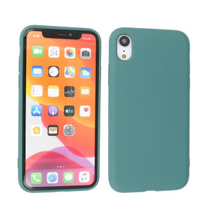 Fashion Backcover Telefoonhoesje - Color Hoesje - Geschikt voor iPhone XR - Donker Groen