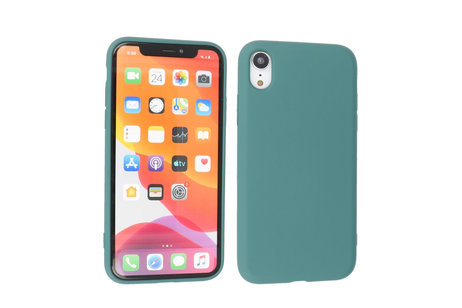 Fashion Backcover Telefoonhoesje - Color Hoesje - Geschikt voor iPhone XR - Donker Groen