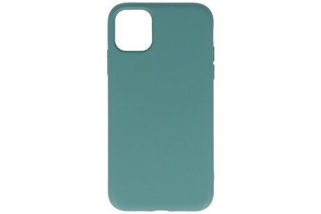 Fashion Backcover Telefoonhoesje - Color Hoesje - Geschikt voor iPhone 11 Pro - Donker Groen