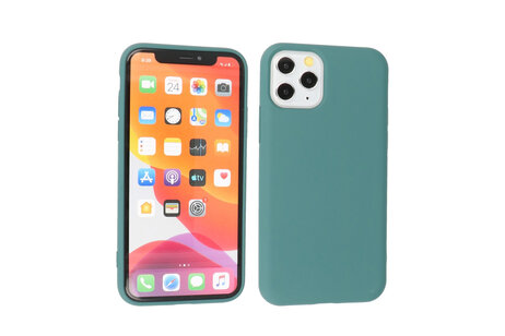 BAOHU Fashion Backcover Telefoonhoesje - Color Hoesje - Geschikt voor iPhone 11 Pro - Donker Groen