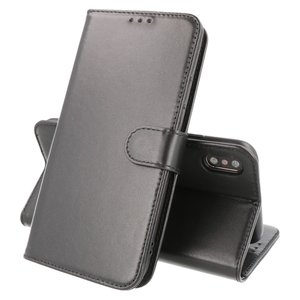 BAOHU Echt Lederen Book Case Hoesje - Leren Portemonnee Telefoonhoesje - Geschikt voor iPhone X - XS - Zwart