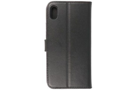 BAOHU Echt Lederen Book Case Hoesje - Leren Portemonnee Telefoonhoesje - Geschikt voor iPhone XS Max - Zwart