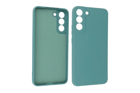 Fashion Backcover Telefoonhoesje - Color Hoesje - Geschikt voor Samsung Galaxy S22 Plus - Donker Groen