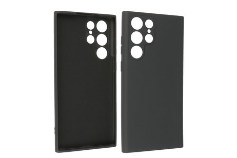 BAOHU Fashion Backcover Telefoonhoesje - Color Hoesje - Geschikt voor Samsung Galaxy S22 Ultra - Zwart