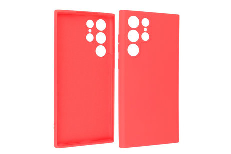 BAOHU Fashion Backcover Telefoonhoesje - Color Hoesje - Geschikt voor Samsung Galaxy S22 Ultra - Rood