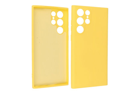 BAOHU Fashion Backcover Telefoonhoesje - Color Hoesje - Geschikt voor Samsung Galaxy S22 Ultra - Geel