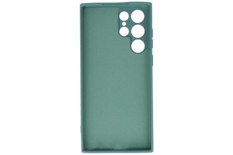 BAOHU Fashion Backcover Telefoonhoesje - Color Hoesje - Geschikt voor Samsung Galaxy S22 Ultra - Donker Groen